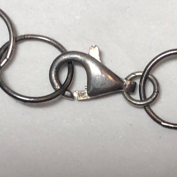 Sterling Tri Color Layered Rings Necklace - Picture 7 of 7